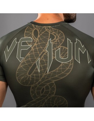 Venum Serpenti Short Sleeve Rashguard Khaki/Bronze/Ivory
