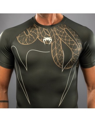 Venum Serpenti Short Sleeve Rashguard Khaki/Bronze/Ivory