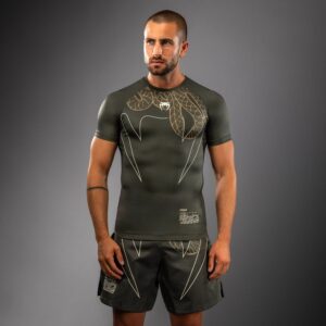 Venum Serpenti Short Sleeve Rashguard Khaki/Bronze/Ivory