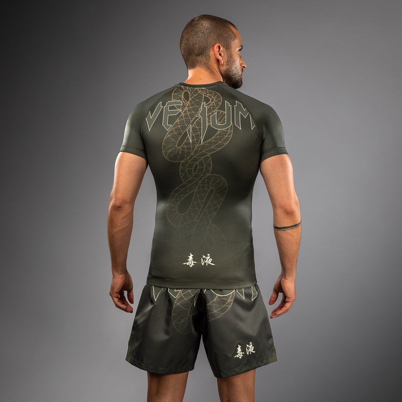 Venum Serpenti Short Sleeve Rashguard Khaki/Bronze/Ivory