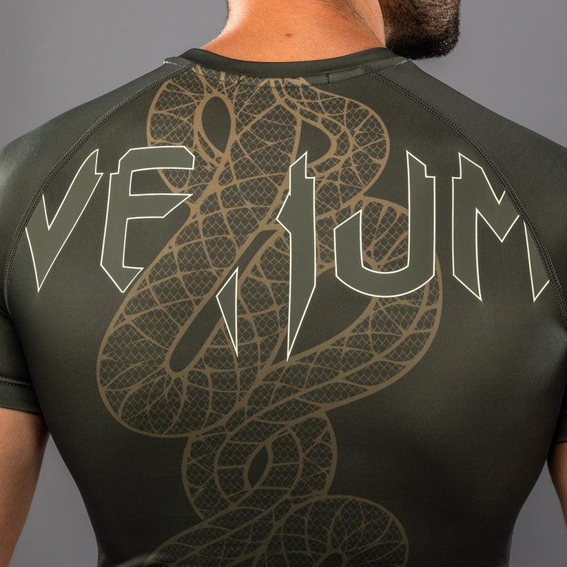 Venum Serpenti Short Sleeve Rashguard Khaki/Bronze/Ivory