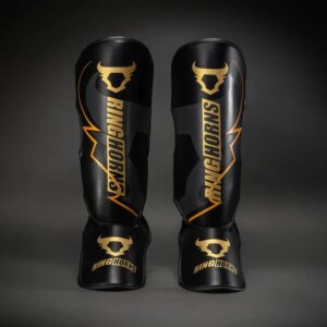 Протектори за крака - Ringhorns Charger by Venum Shin Guards - Black/Gold